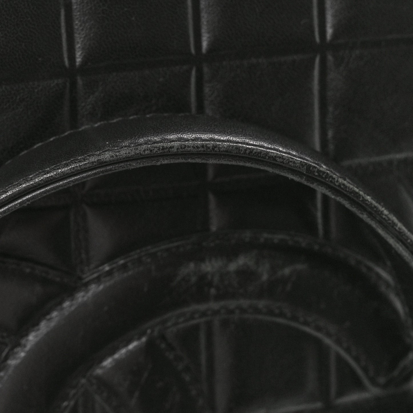 Lambskin Quilted Chocolate Bar Large Tote Black