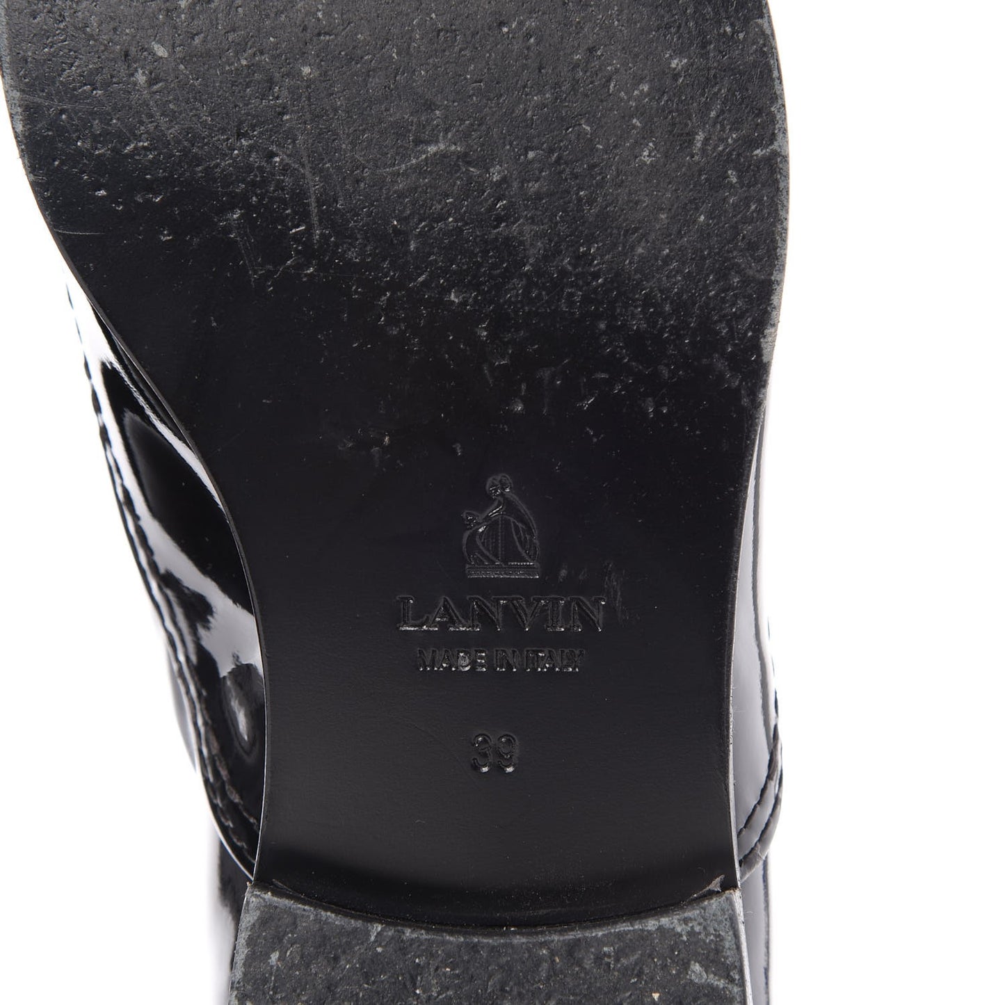 Patent Mila Tassel Fringe Loafers 39 Black