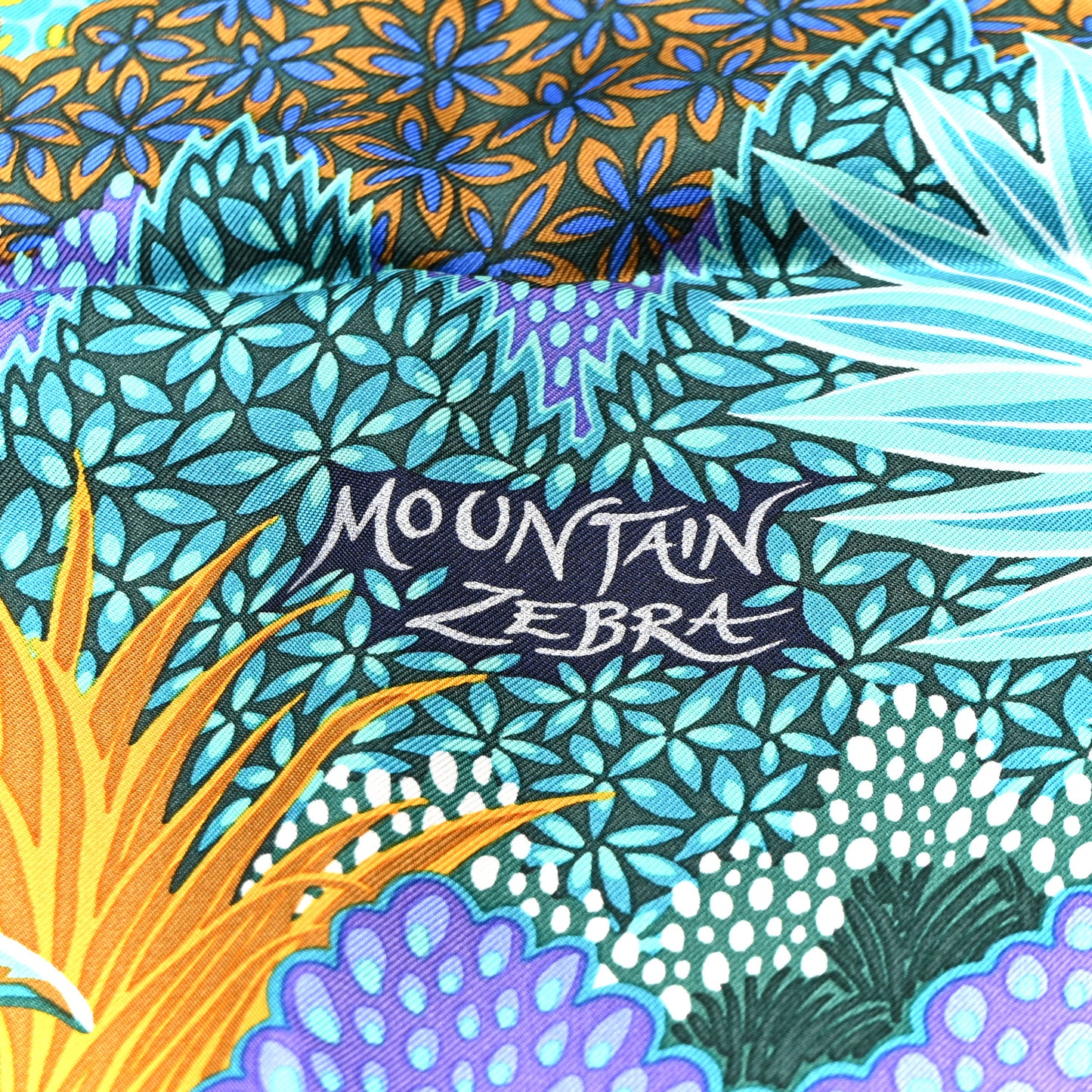 Silk Mountain Zebra Scarf 90 Turquoise Orange