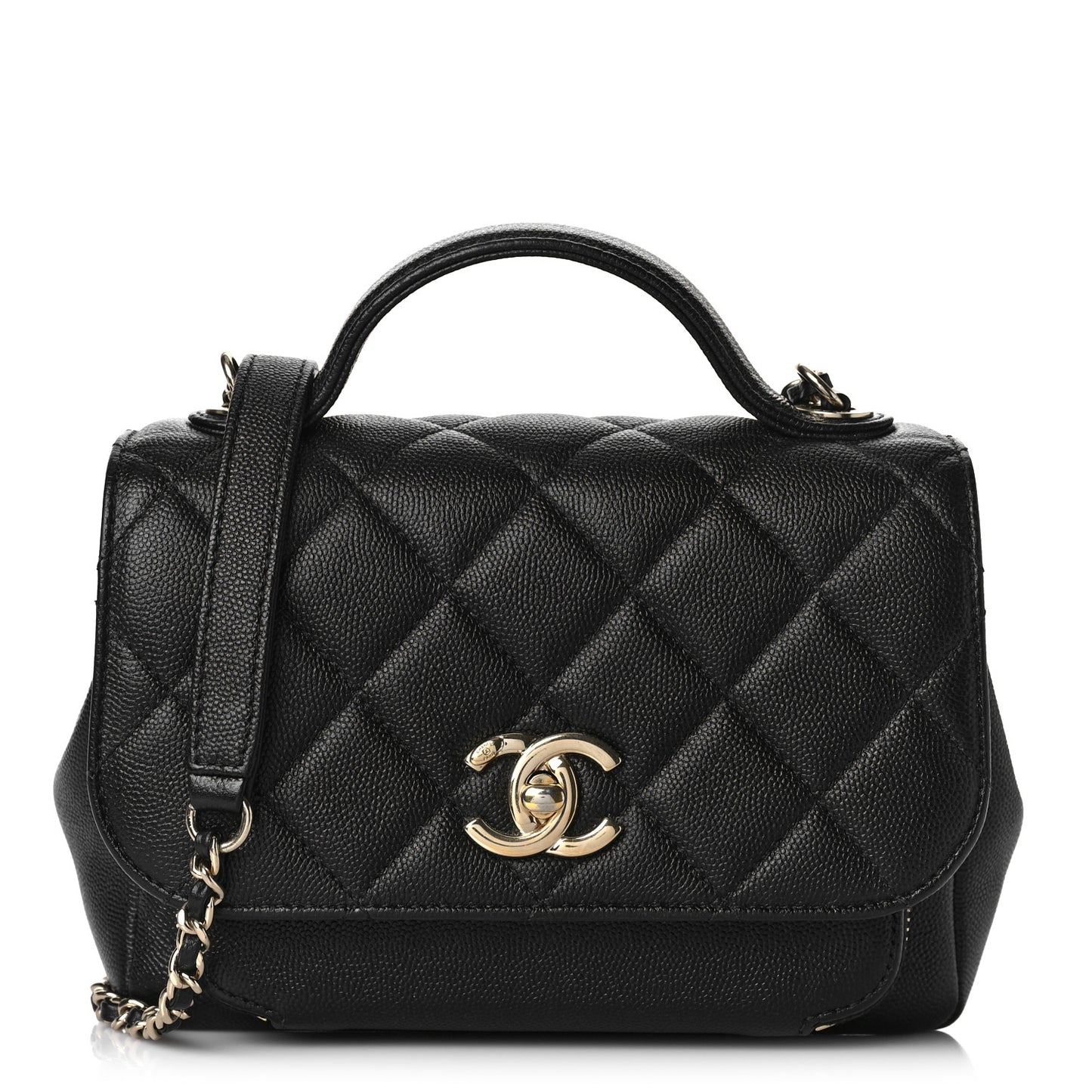 Caviar Quilted Small Business Affinity Flap Black