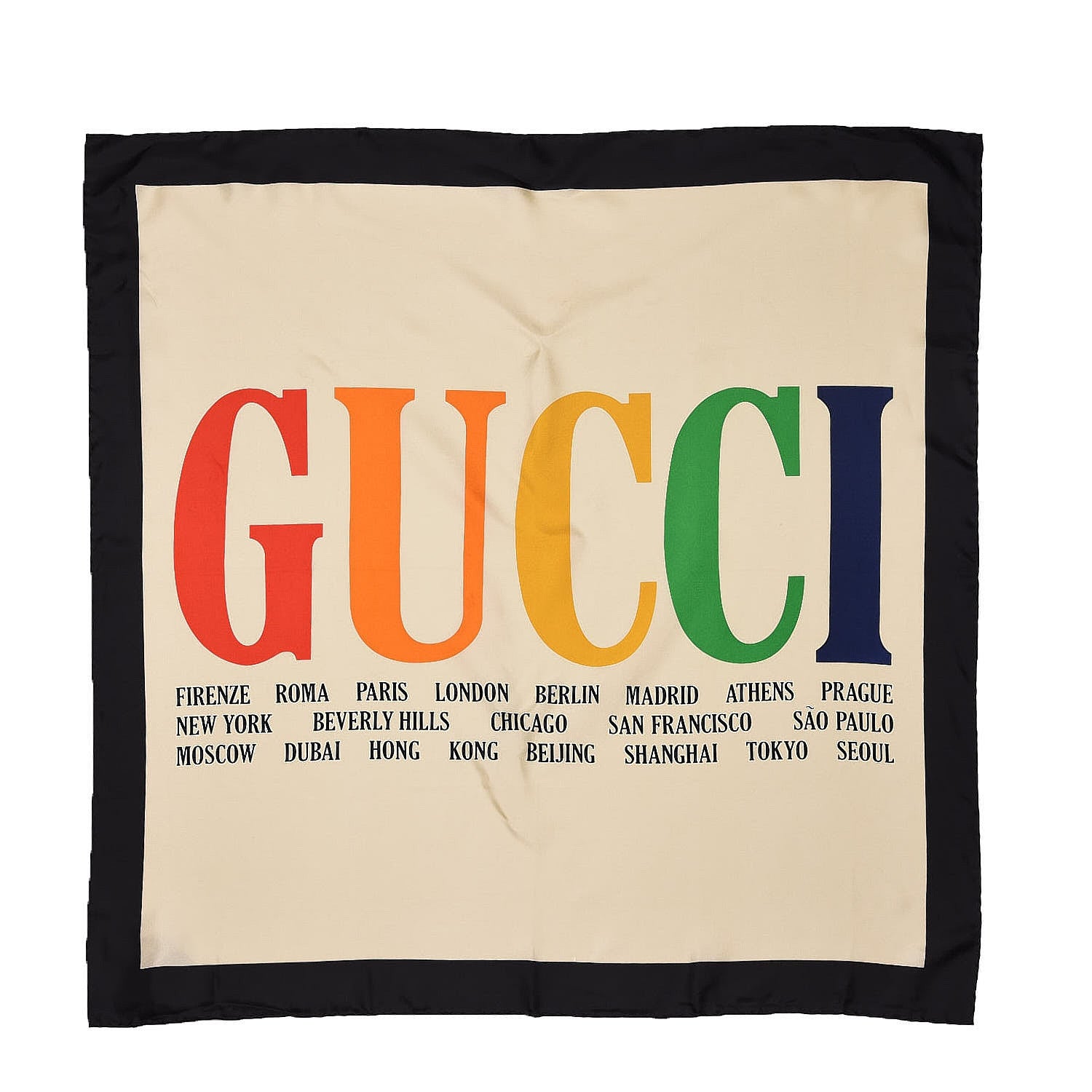 Gucci Silk Gucci Multiworld Square Scarf Ivory Multicolor 1 of 5