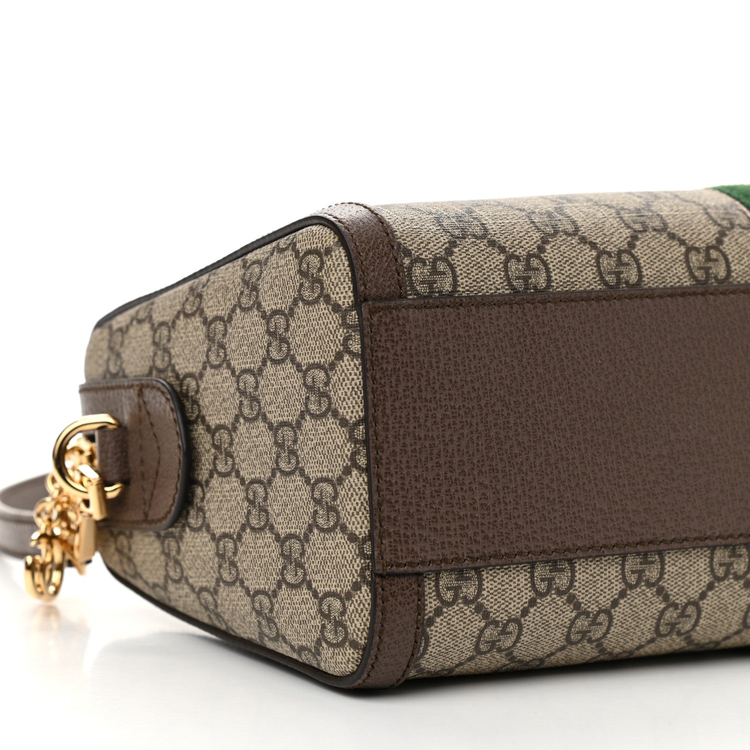 Gucci GG Supreme Monogram Web Medium Ophidia Boston Brown 9 of 10