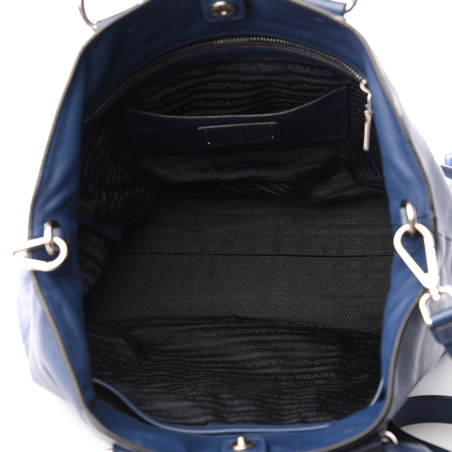 Prada Soft Calfskin Tote Bluette 4 of 8