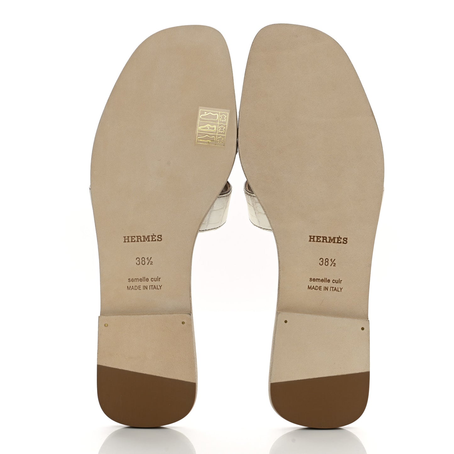 Matte Niloticus Crocodile Himalaya Oran Sandals 38.5 Blanc