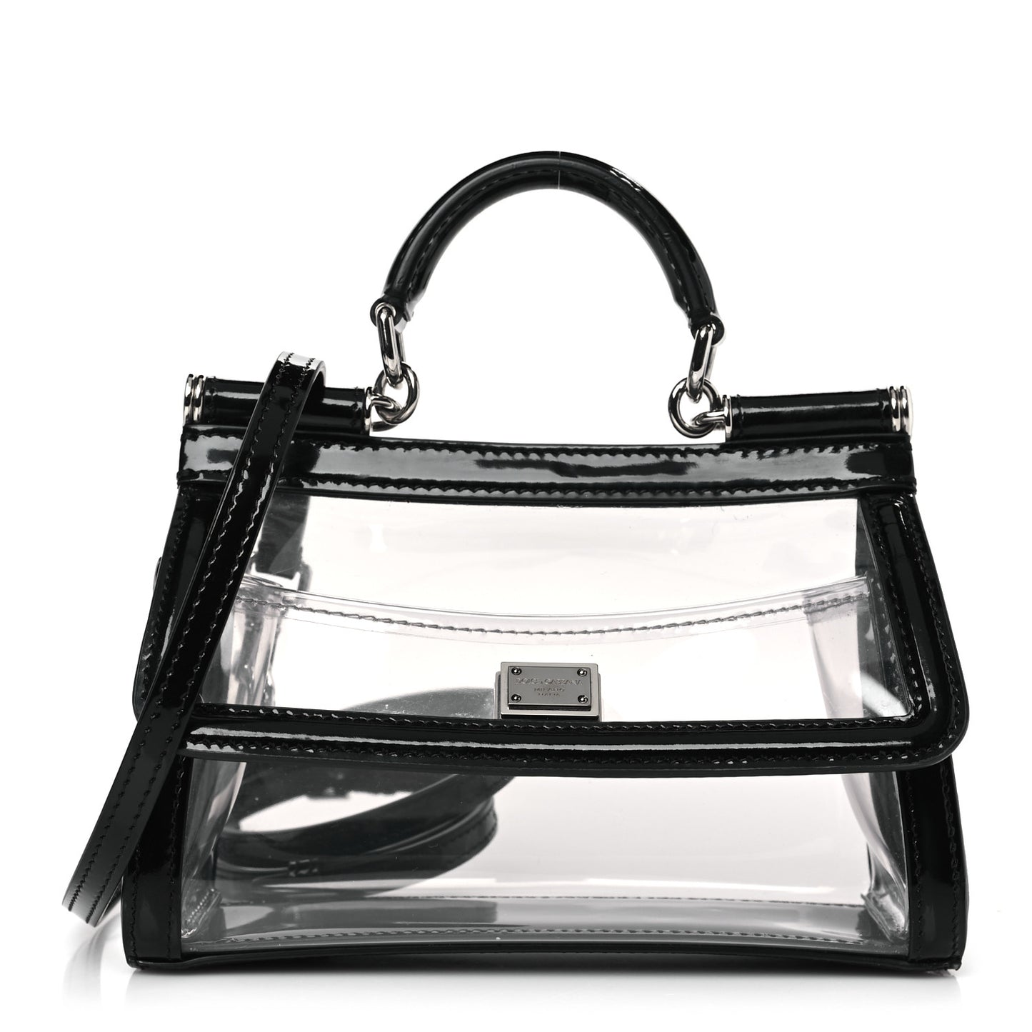 PVC Small Miss Sicily Satchel Transparent Black