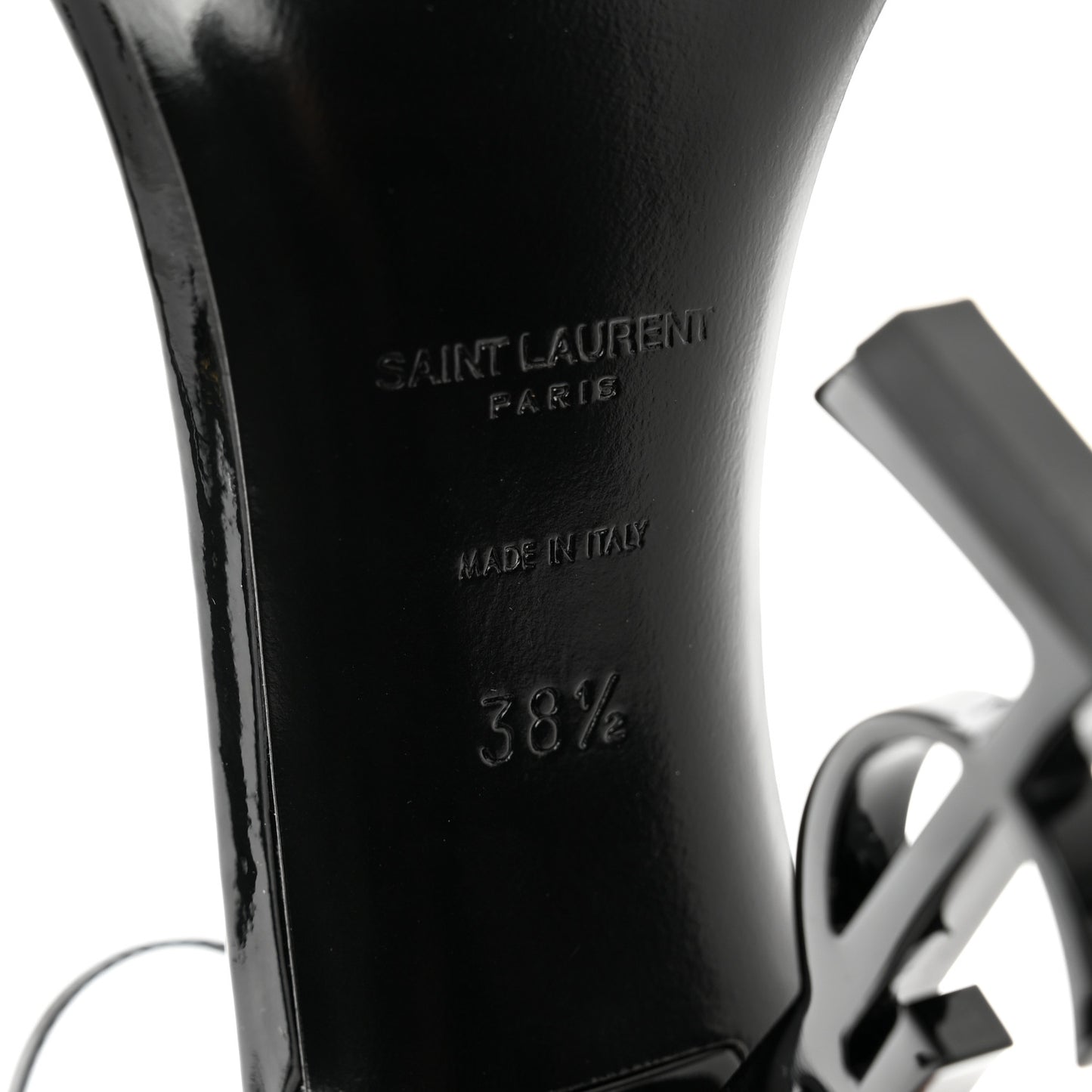 Patent Calfskin Opyum 110 Sandals 38.5 Black