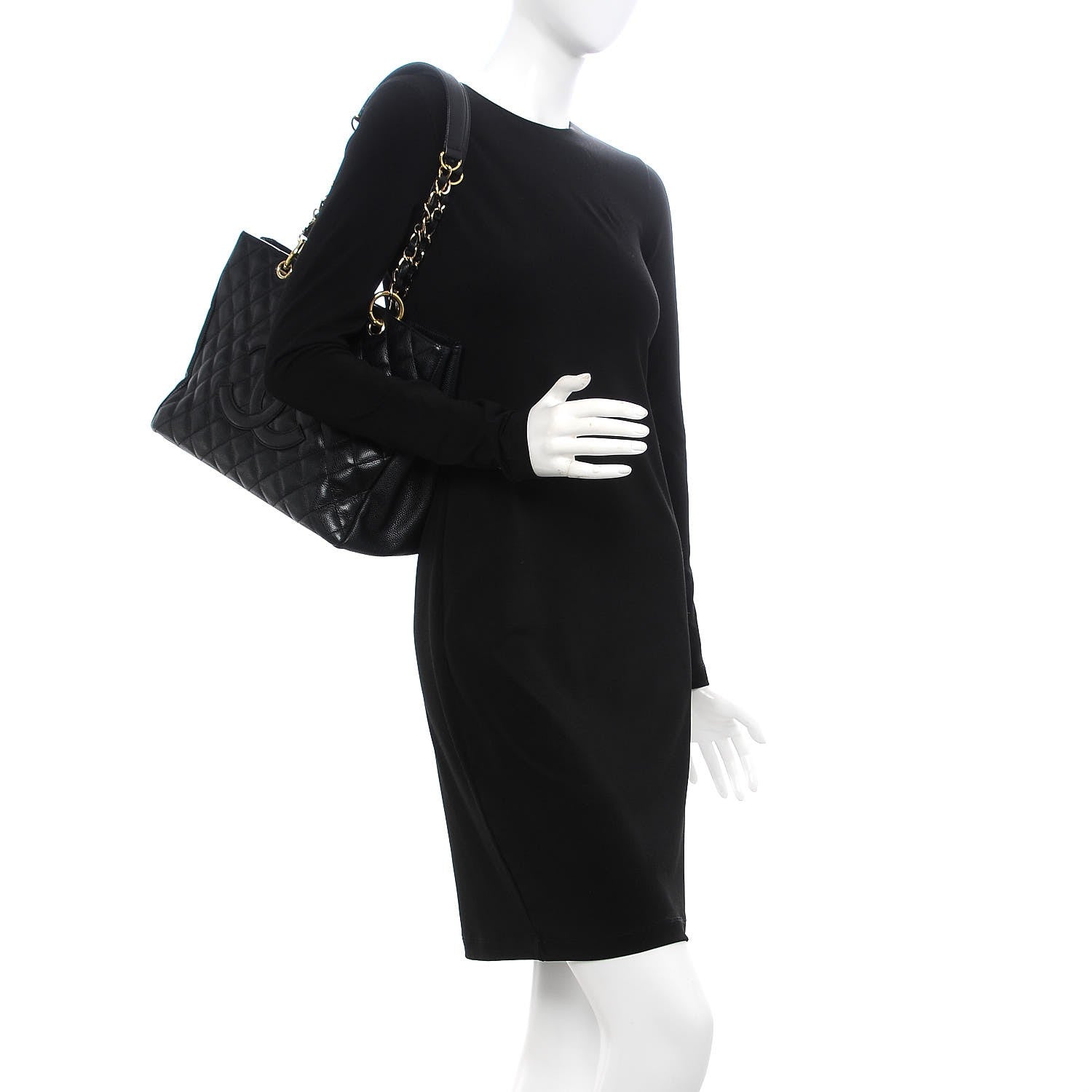 Chanel Caviar Quilted Grand Shopping Tote GST Black 2 of 8