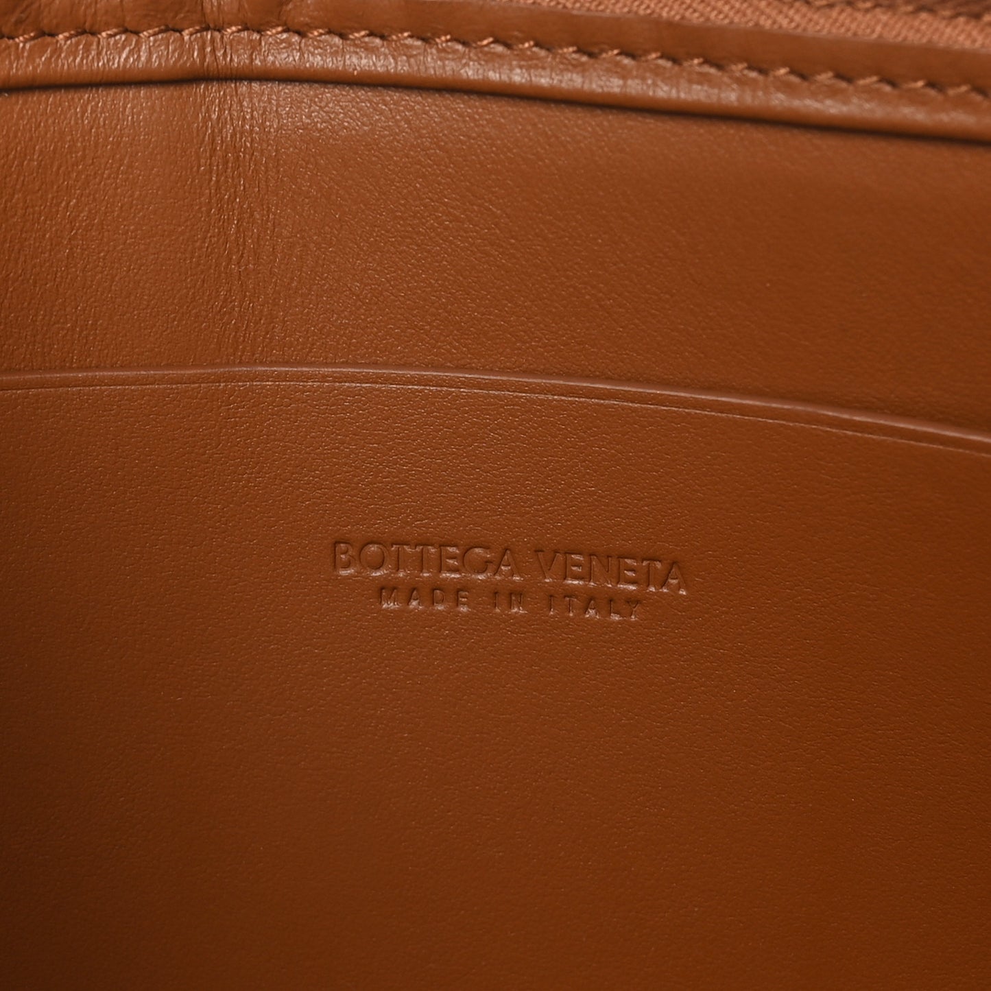 Calfskin Maxi Intreccio Large Cassette Flat Zip Pouch Wood Natural