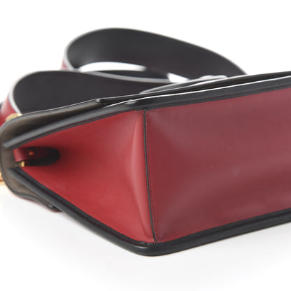 Fendi Vitello Century F is Fendi Bi-Color FF 1974 Embossed Kan I Shoulder Bag Fragola Maya Black 7 of 12