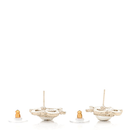 Chanel Flower CC Earrings Beige Gold 4 of 5