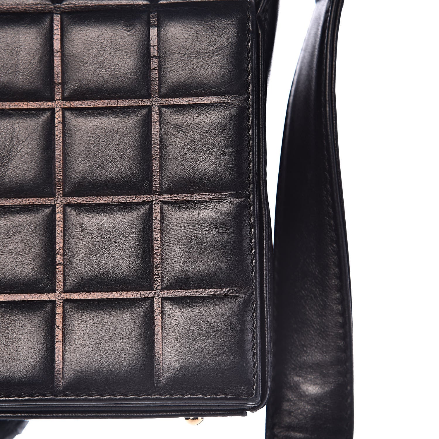 Chanel Lambskin Quilted CC Chocolate Bar Flap Black 13 of 14