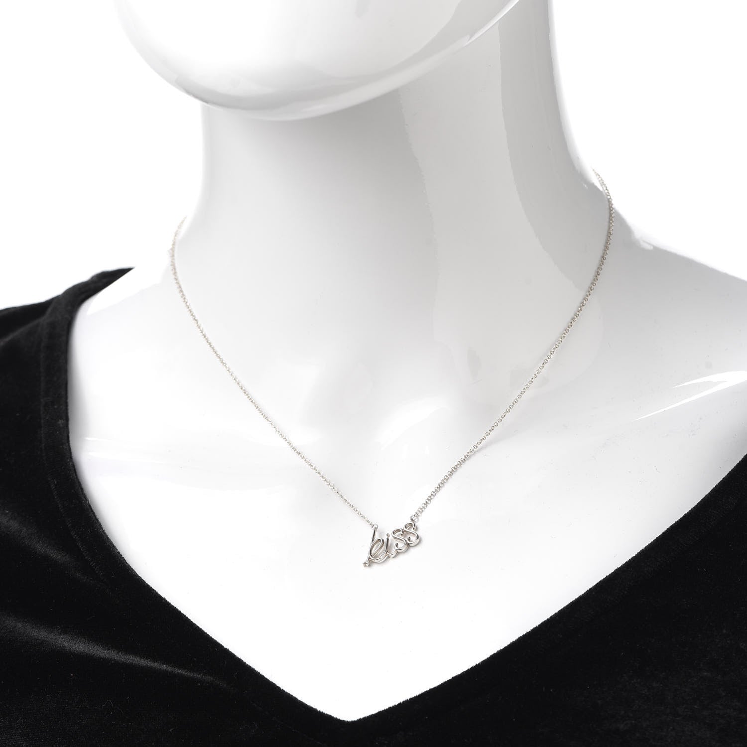 Tiffany Sterling Silver Paloma's Graffiti Kiss Pendant Necklace 2 of 5