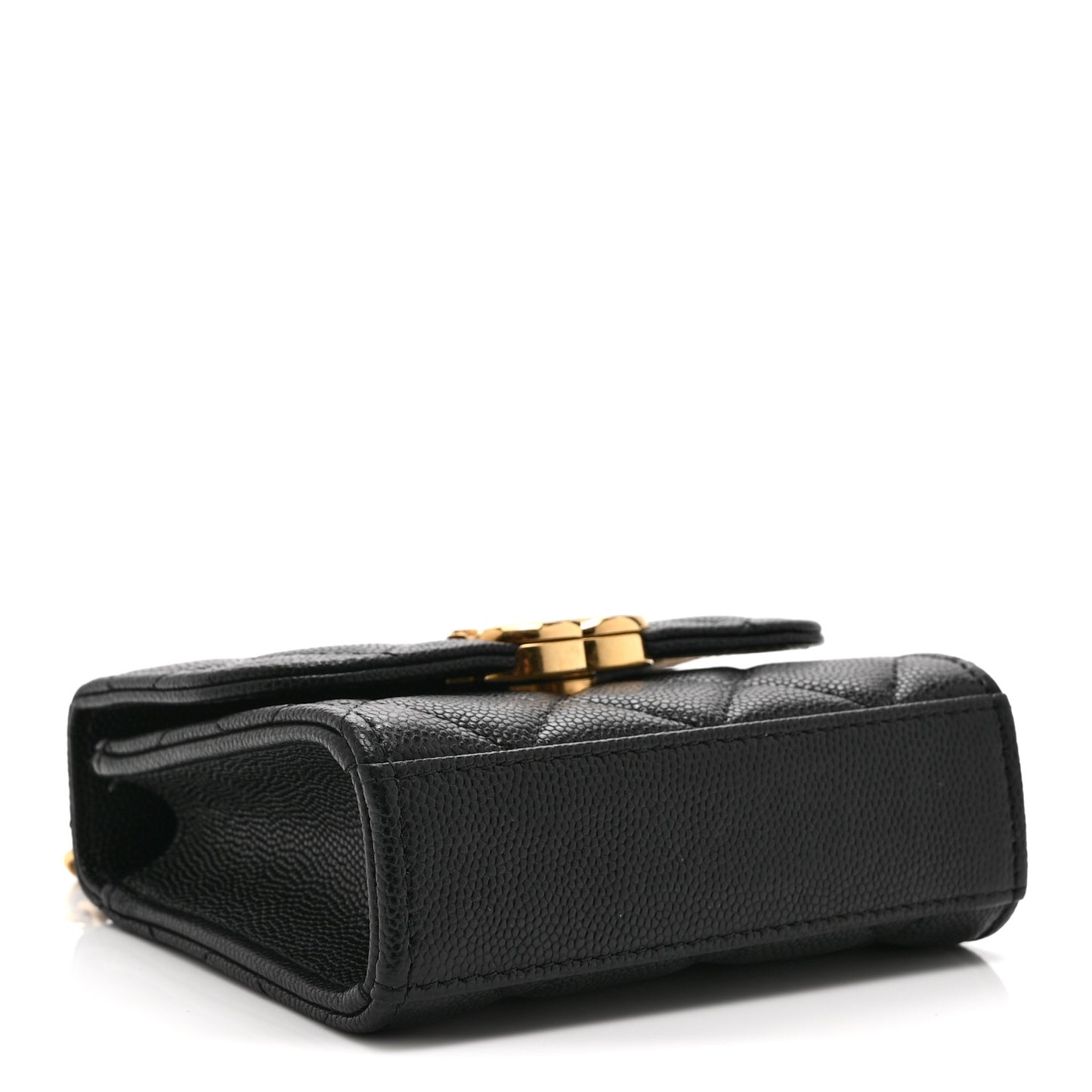 Caviar Quilted Coco First Clutch With Chain Black