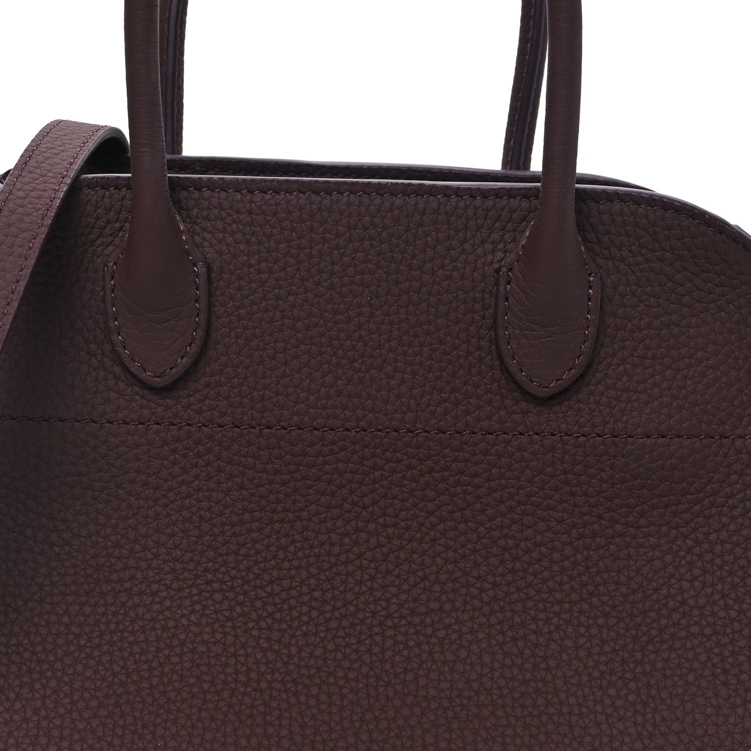 The Row Grained Calfskin Soft Margaux 10 Bag Dark Mocha 7 of 9