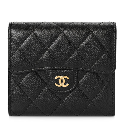 Chanel Caviar Quilted Compact Flap Wallet Black 1 of 12