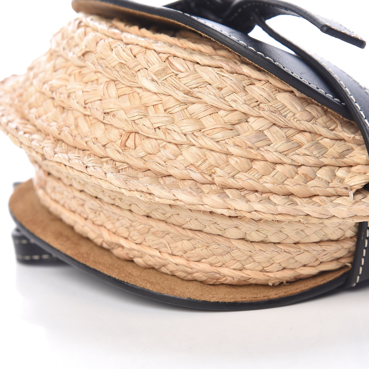Loewe Calfskin Raffia Mini Gate Crossbody Bag Natural Black 9 of 10