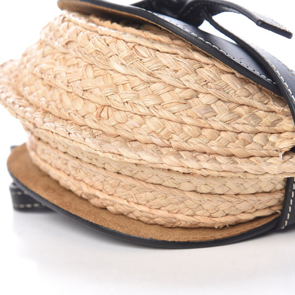 Loewe Calfskin Raffia Mini Gate Crossbody Bag Natural Black 9 of 10