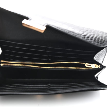 Hermes Shiny Alligator Constance Long Wallet Black 5 of 9