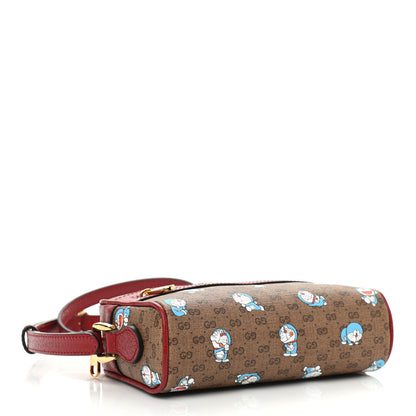 Gucci X DORAEMON Mini Vintage GG Supreme Monogram Camera Bag Beige Cherry Red 4 of 12