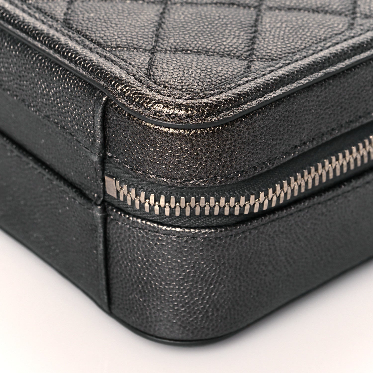 Chanel Caviar Quilted Small CC Filigree Vanity Case Dark Silver 9 of 9