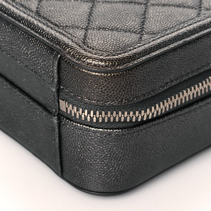 Chanel Caviar Quilted Small CC Filigree Vanity Case Dark Silver 9 of 9