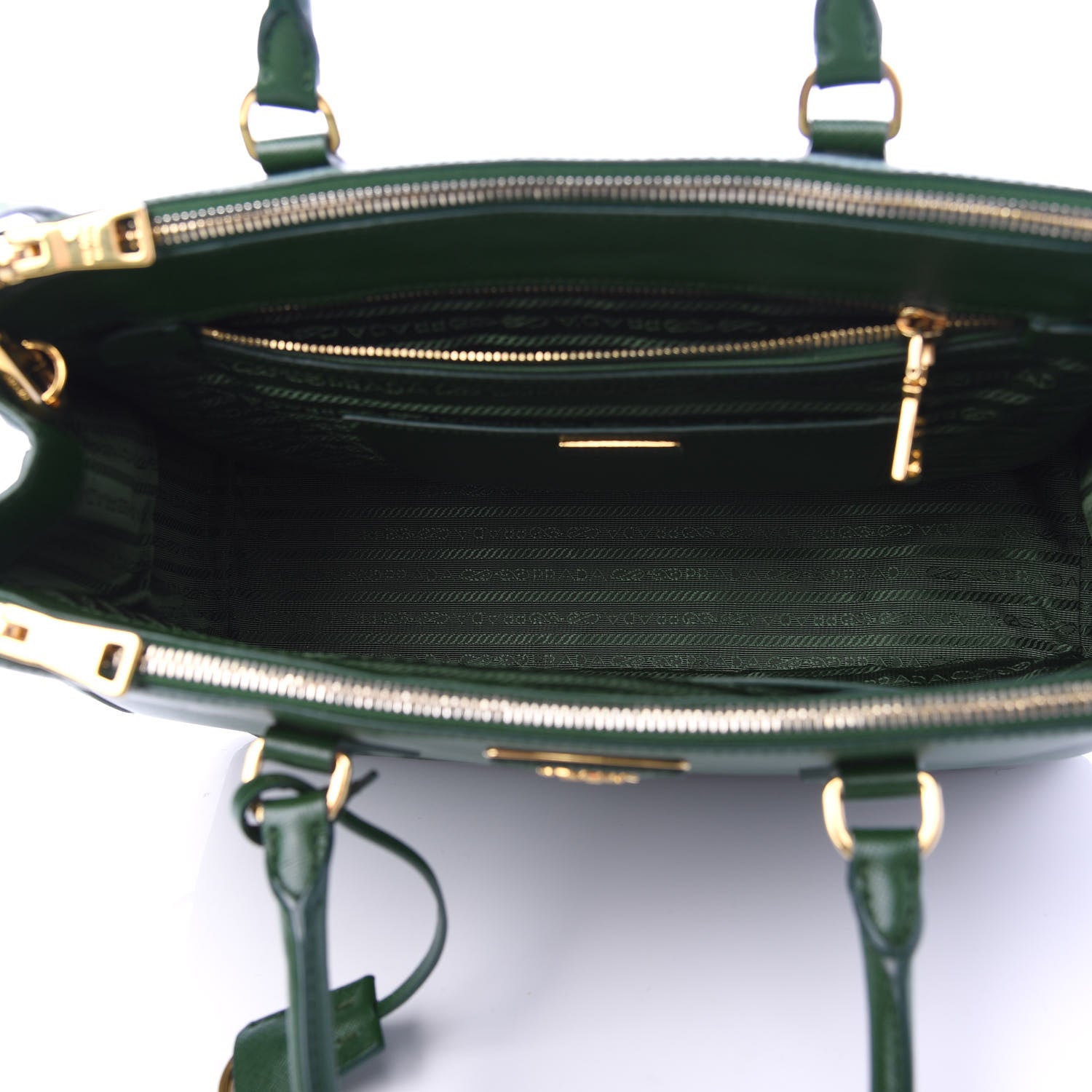 Prada Saffiano Medium Galleria Double Zip Tote Biliardo 6 of 10