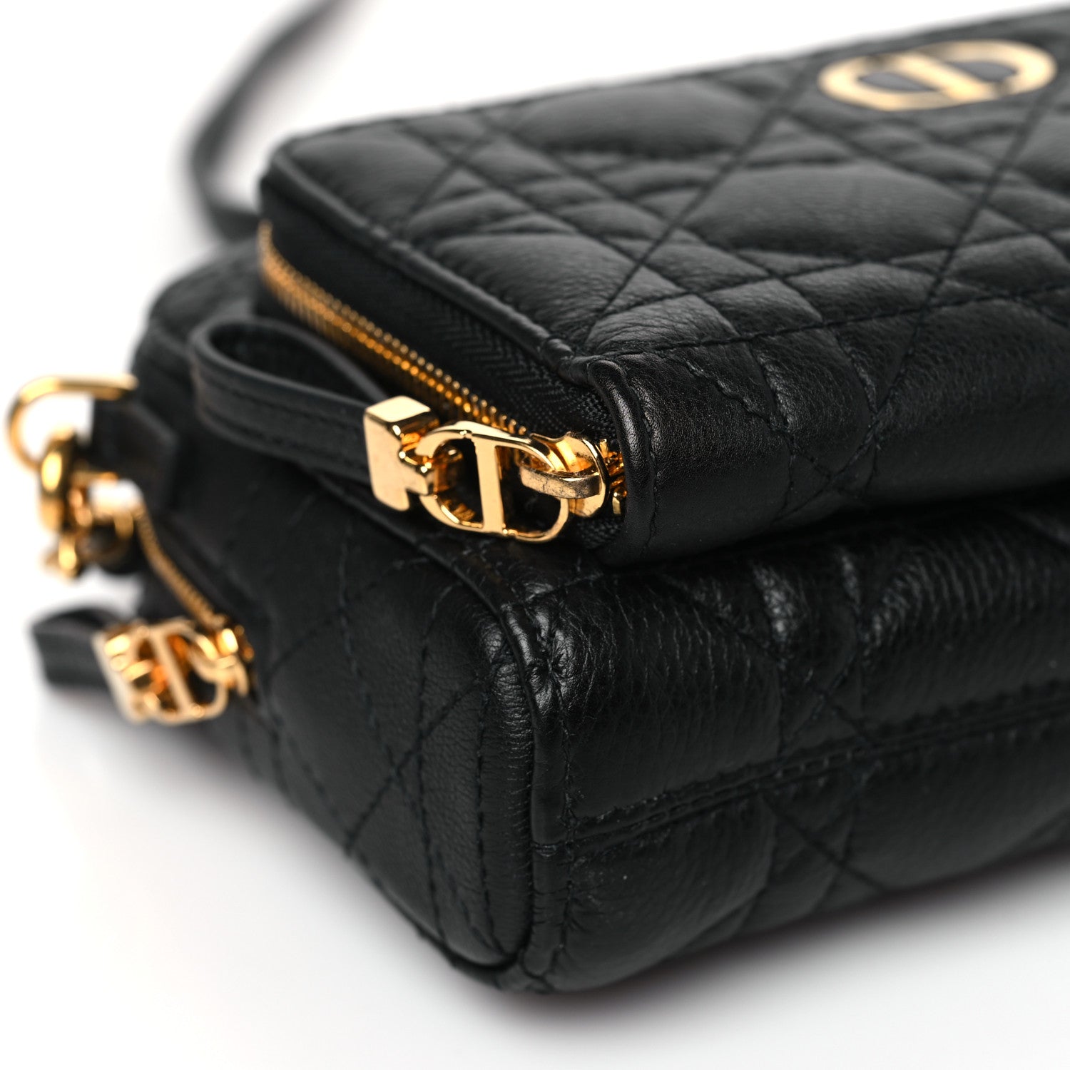 Christian Dior Supple Calfskin Caro Double Pouch Black 8 of 9