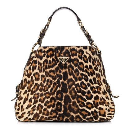 Prada Cavallino Leopard Print Shoulder Bag Avorio 1 of 21