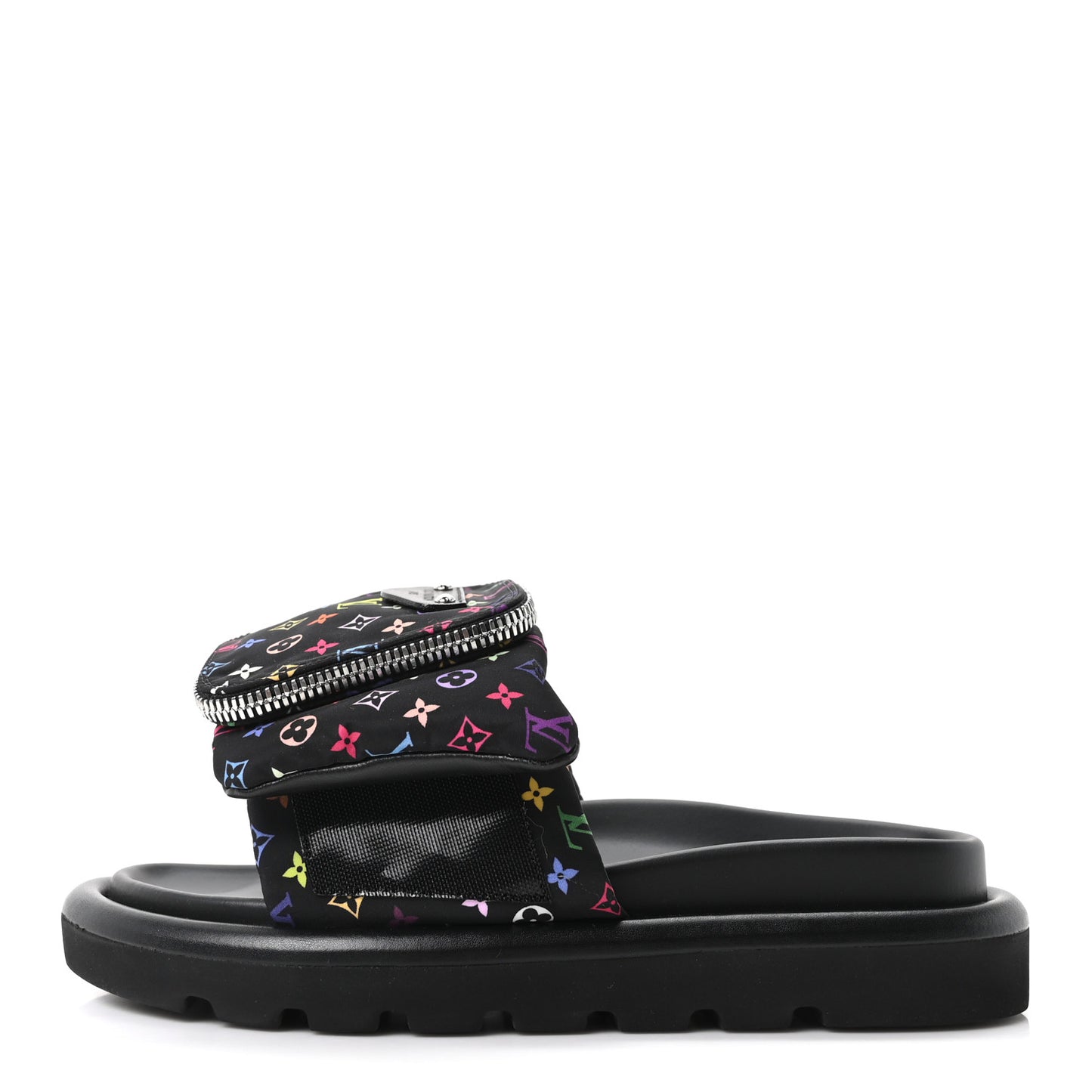 LV X TM Monogram Multicolor Pool Pillow Flat Comfort Mule 35 Black