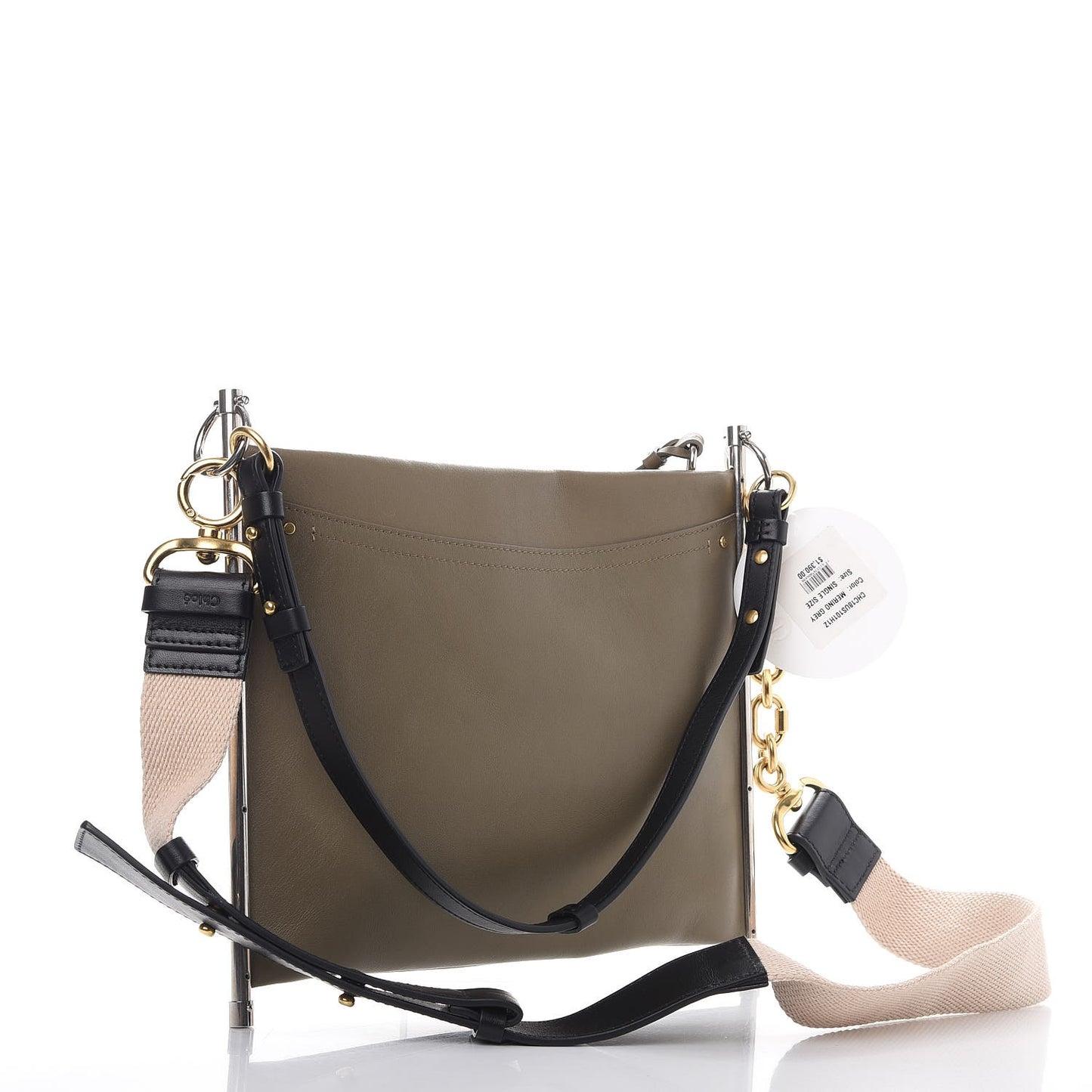 Smooth Calfskin Medium Roy Clutch Merino Grey