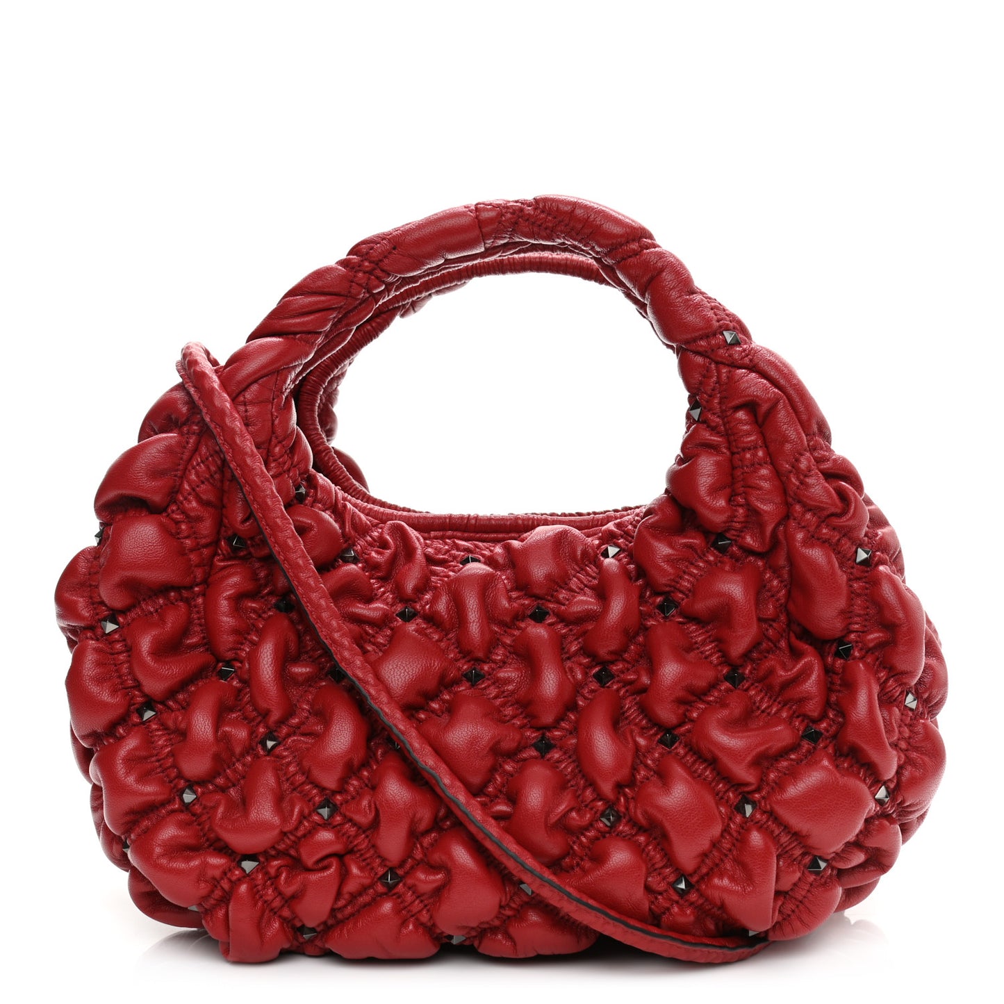 Nappa Small Spikeme Hobo Bag Rosso Valentino