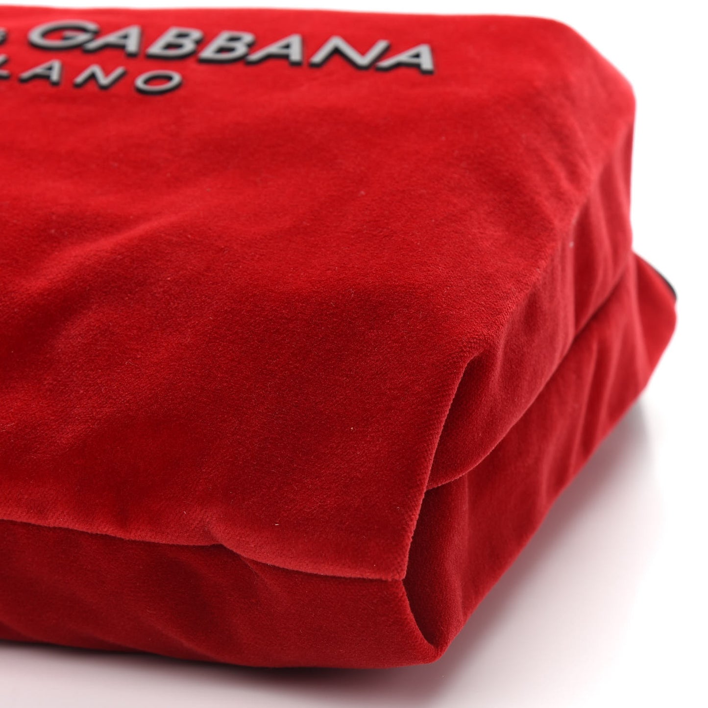 Velvet Logo Market Shopping Bag Red