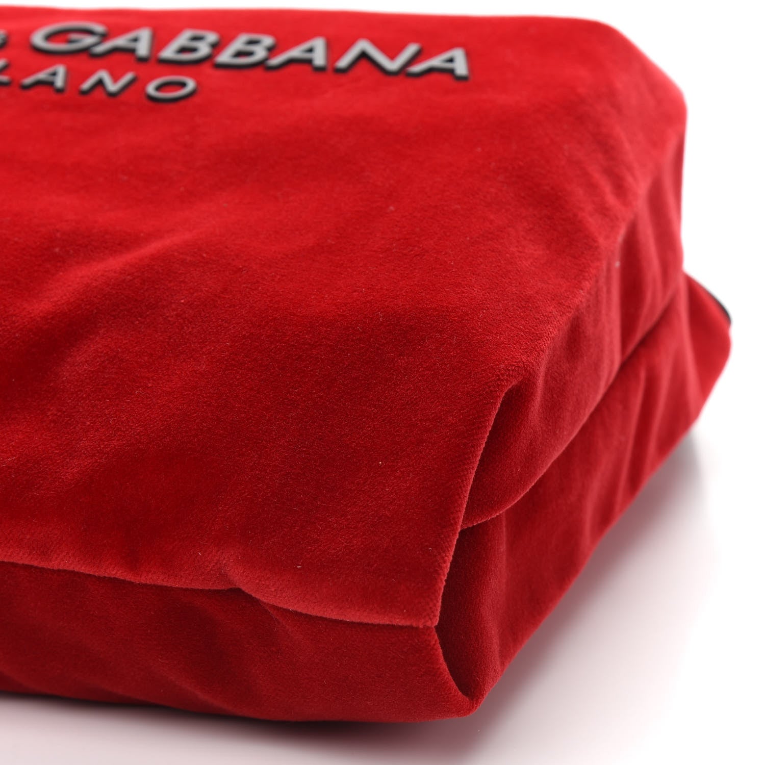 Dolce & Gabbana Velvet Logo Market Shopping Bag Red 8 of 8