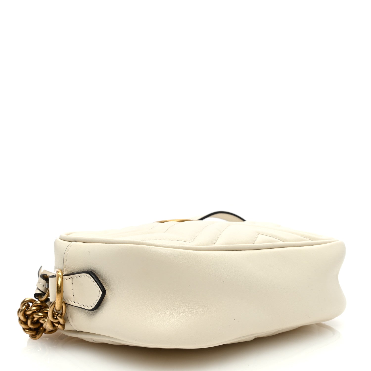 Gucci Calfskin Matelasse Mini GG Marmont Chain Shoulder Bag White 4 of 13