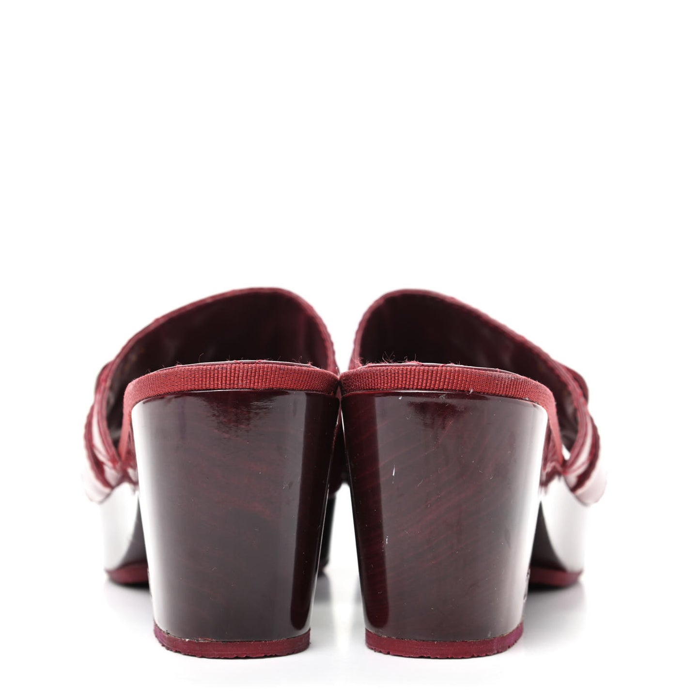Patent Quilted Turn Lock CC Platform Mule 39.5 Rouge