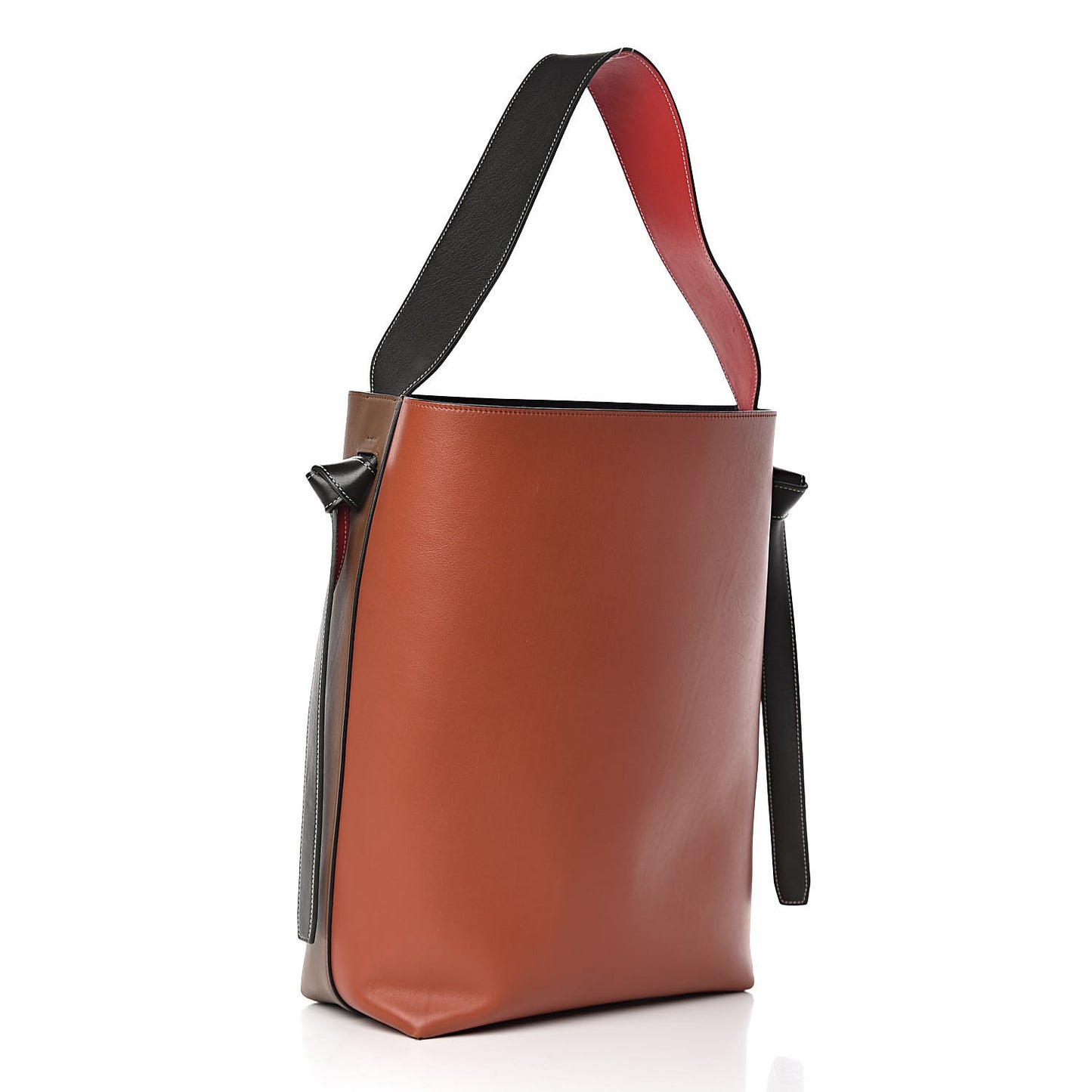 Shiny Smooth Calfskin Small Twisted Cabas Camel Tan