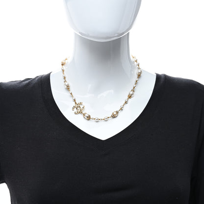 Chanel Pearl Crystal CC Necklace Gold 2 of 4