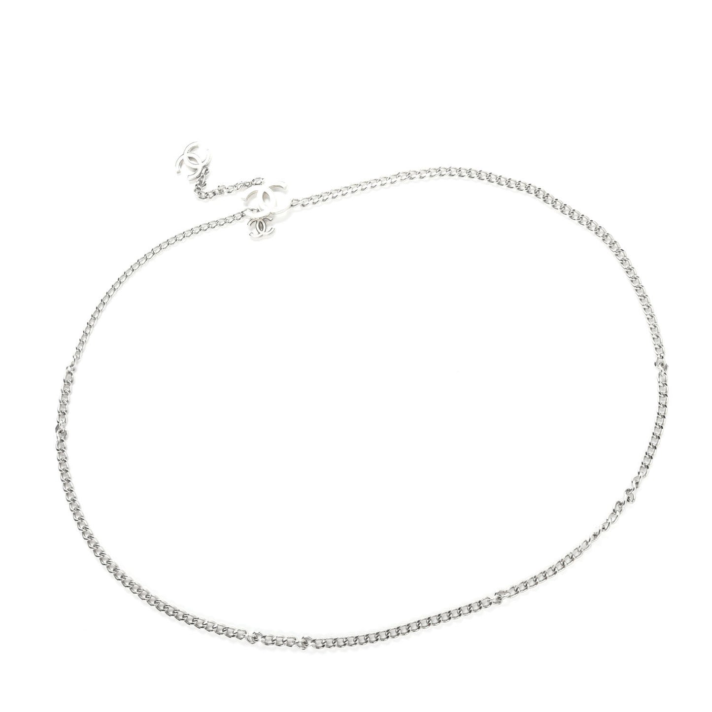 Enamel CC Ceinture Fantai Adjustable Belt Silver White
