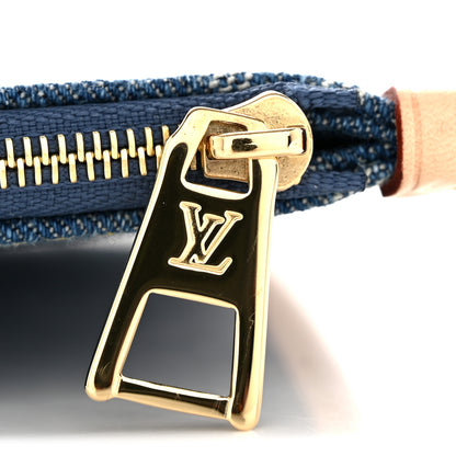 Louis Vuitton Denim Monogram Carryall MM Pochette Blue 7 of 7