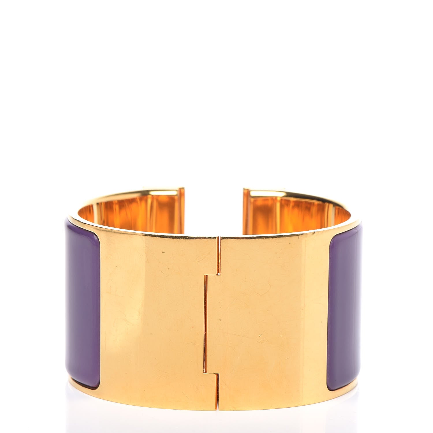 Hermes Enamel Extra Wide Clic Clac H Bracelet PM Pourpre 3 of 6