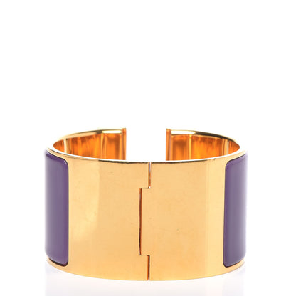 Hermes Enamel Extra Wide Clic Clac H Bracelet PM Pourpre 3 of 6