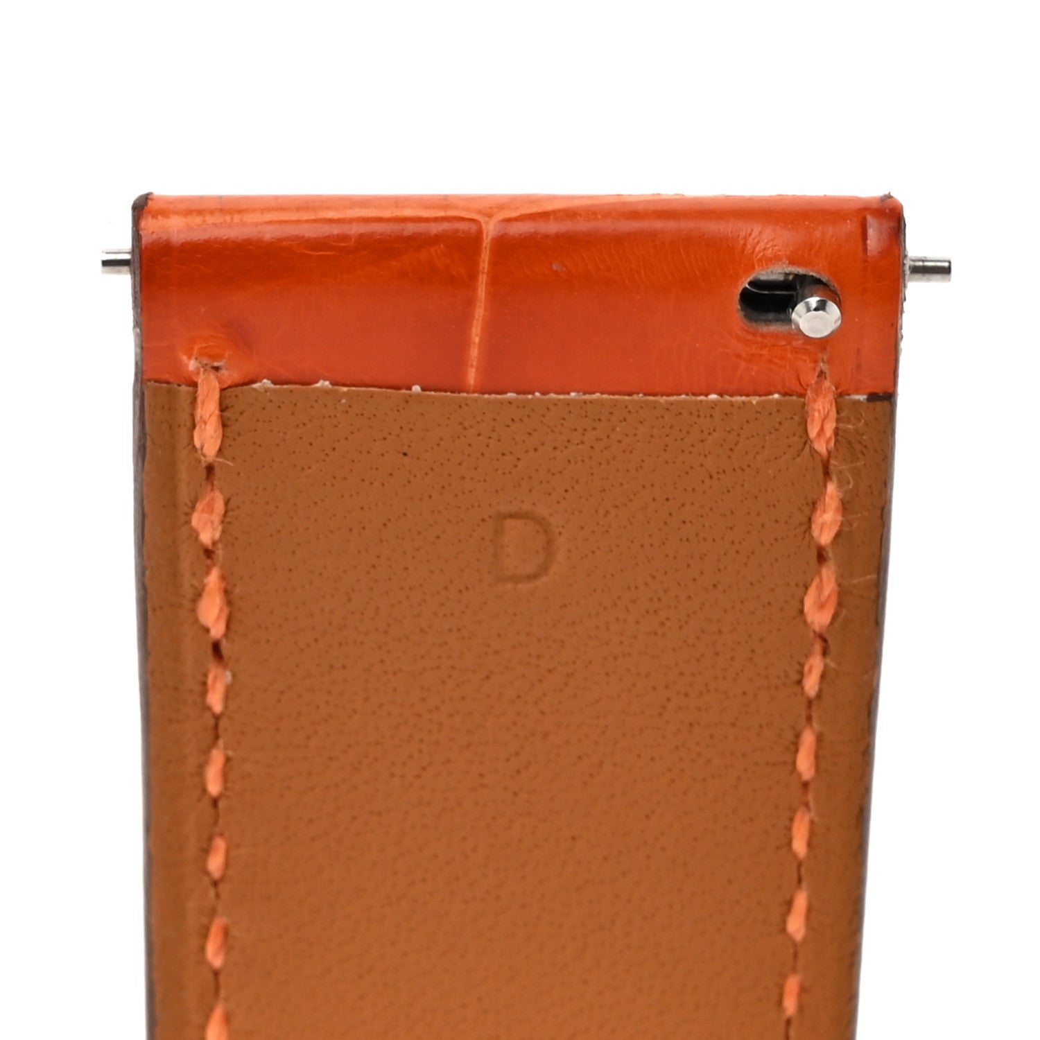 Hermes Shiny Alligator Single Tour Watch Strap Orange 4 of 4
