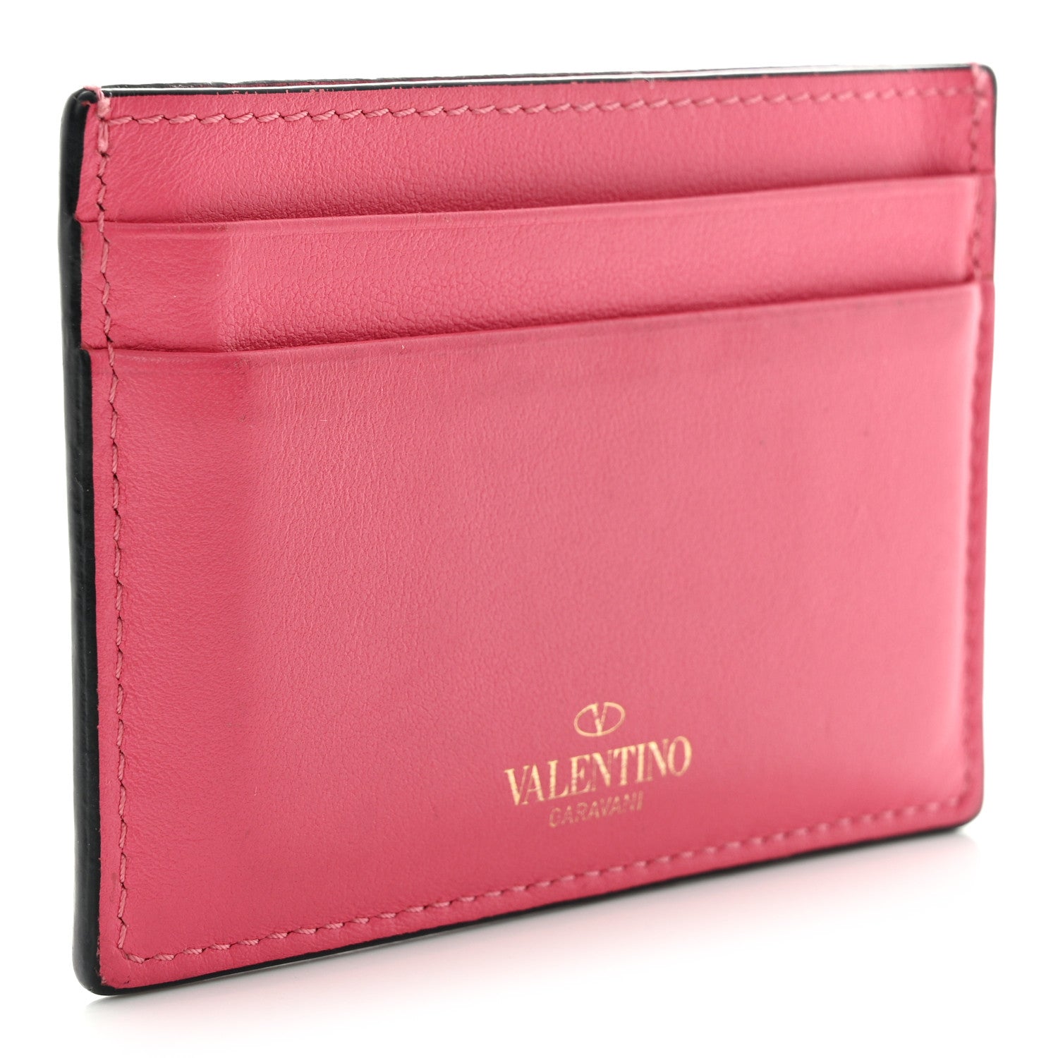 Valentino Garavani Vitello Rockstud Card Holder Shadow Pink 3 of 12