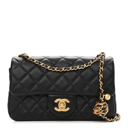 Chanel Lambskin Quilted Mini Rectangular Pearl Crush Flap Black 1 of 11