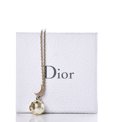 Christian Dior Resin Pearl Moon Stellaire Necklace Gold 4 of 4