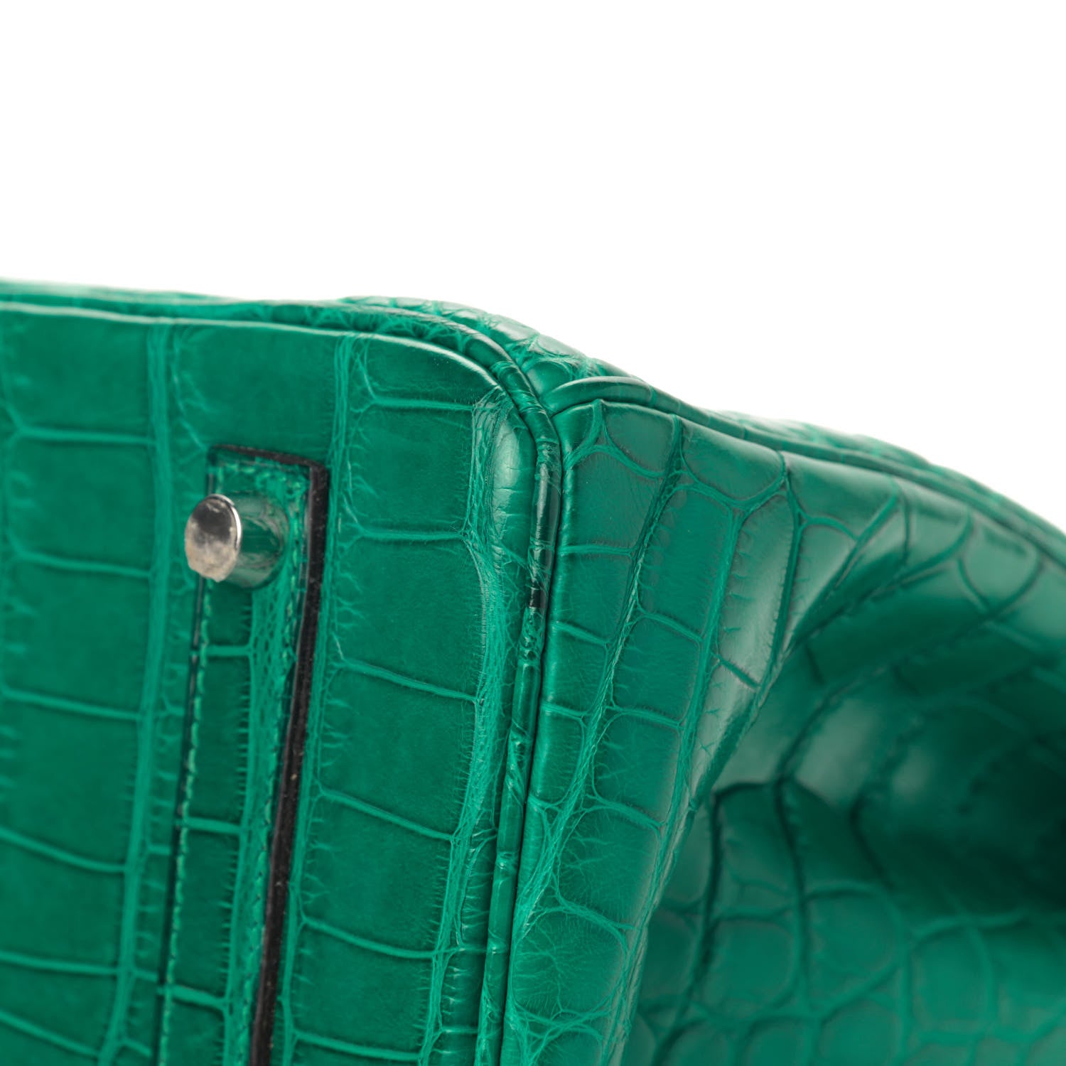 Hermes Matte Alligator Birkin 35 Malachite 10 of 18