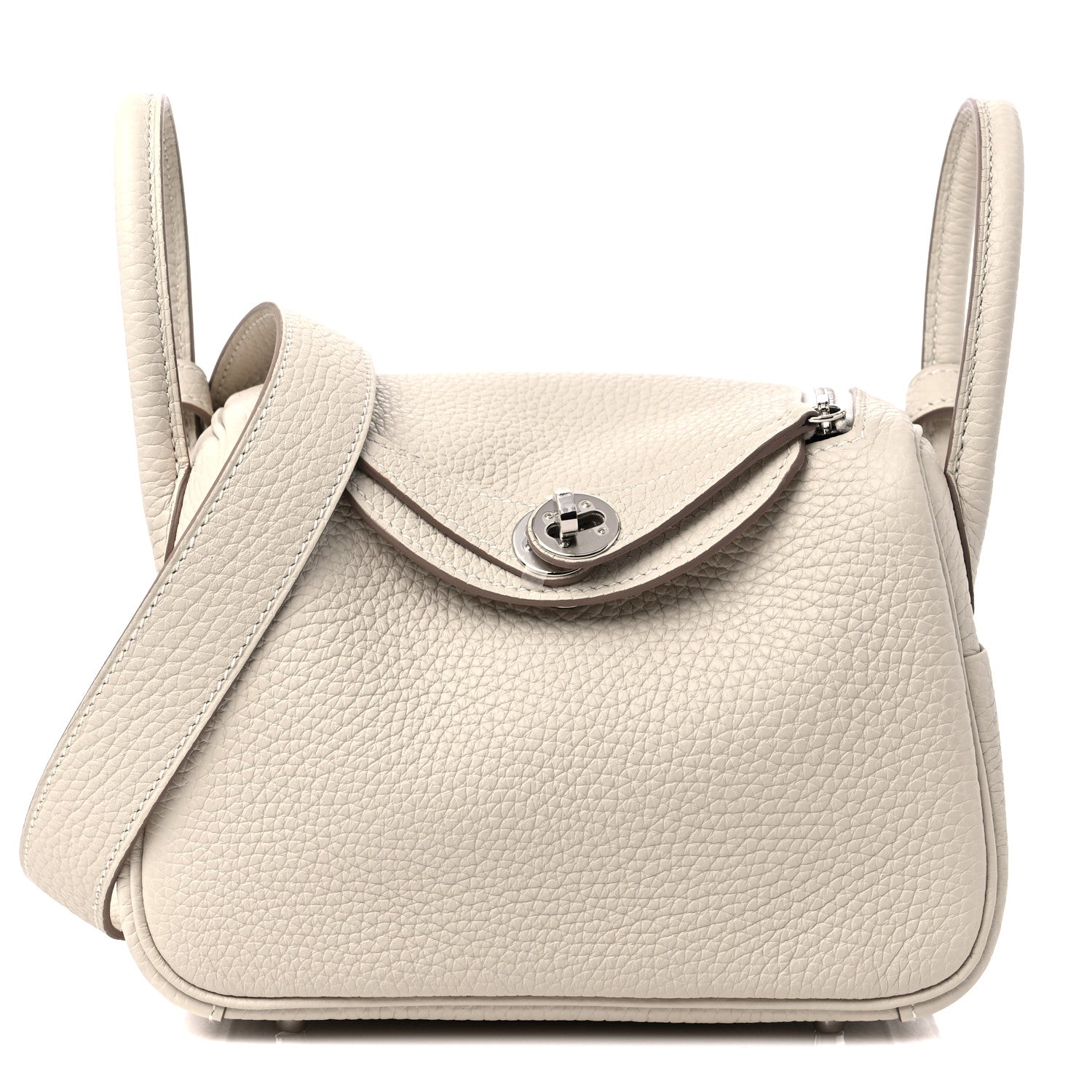 Hermes Taurillon Clemence Mini Lindy 20 Craie 1 of 9