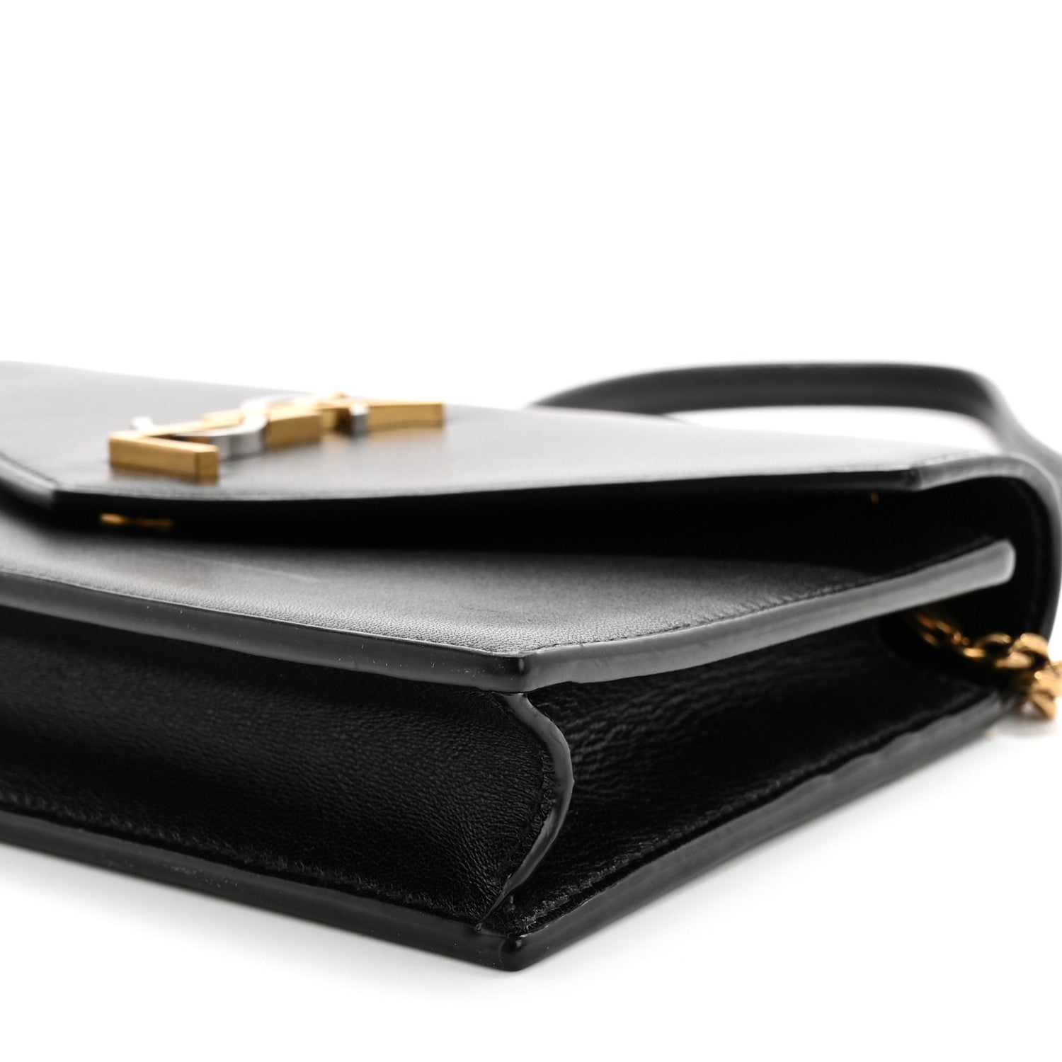 Saint Laurent Smooth Calfskin Nappa Monogram Chain Wallet Black 9 of 13