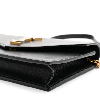 Saint Laurent Smooth Calfskin Nappa Monogram Chain Wallet Black 9 of 13
