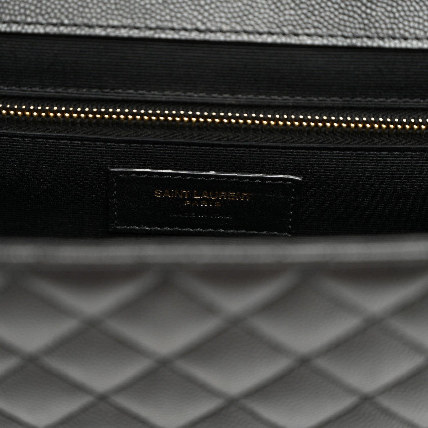Saint Laurent Grain De Poudre Textured Mixed Matelasse Large Triquilt Monogram Satchel Black 6 of 10